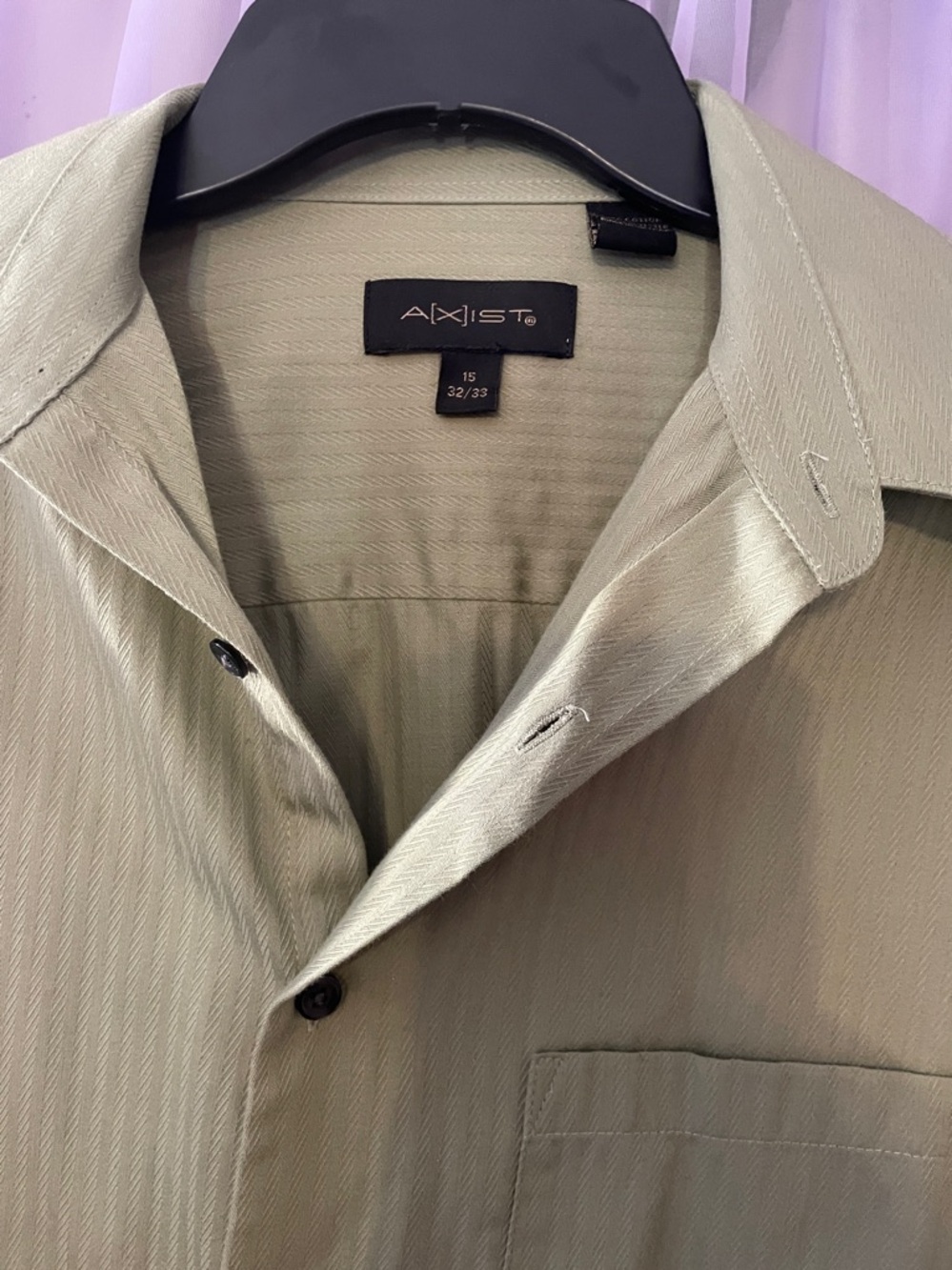 Axist Olive Button-Up Dress Shirt - Picture 2 of 4